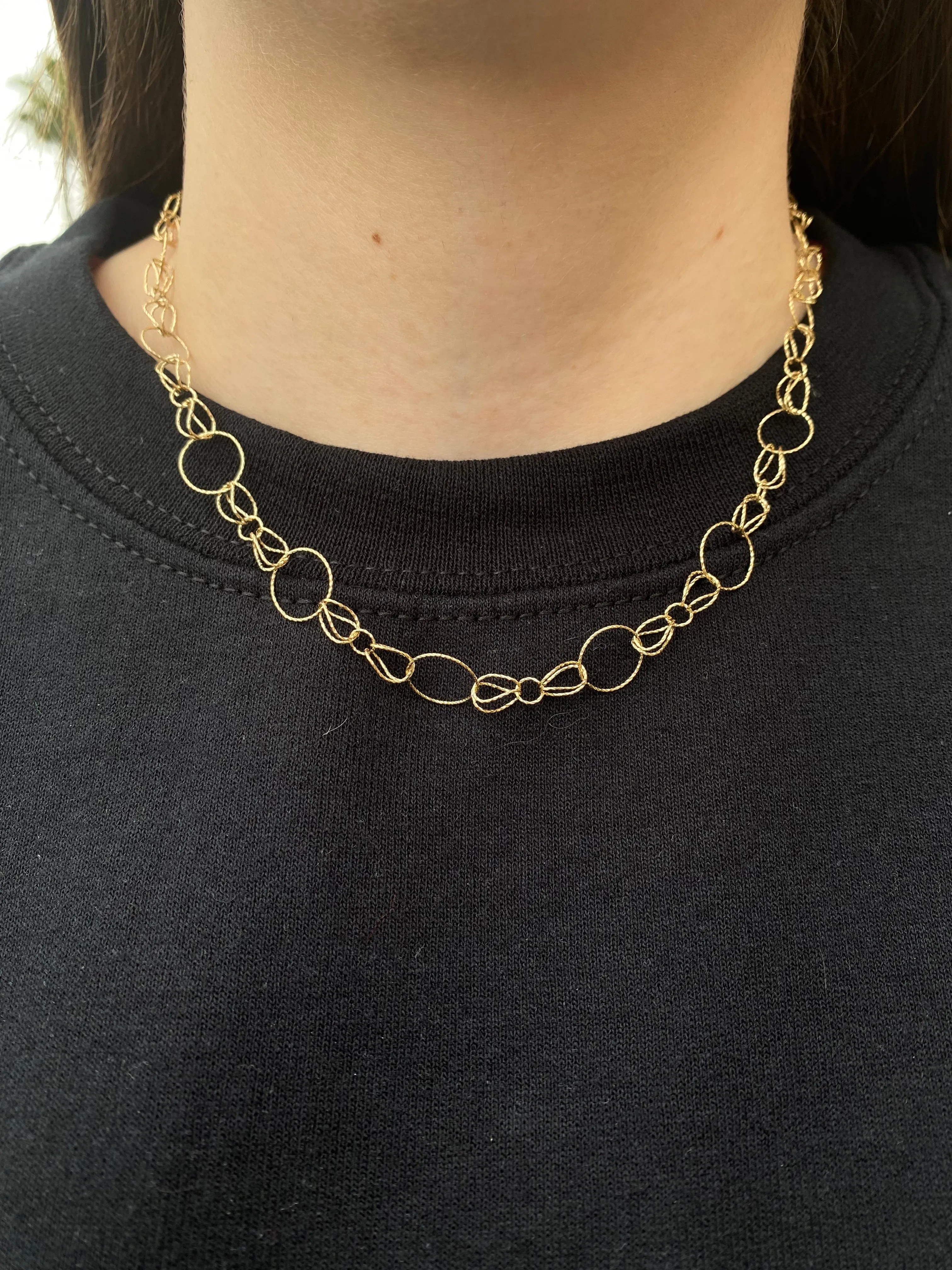 14K Gold Fashion Diamond Cut Necklace