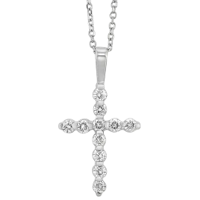 14KTW Diamond Cross Fashion Pendant 1/3Ct