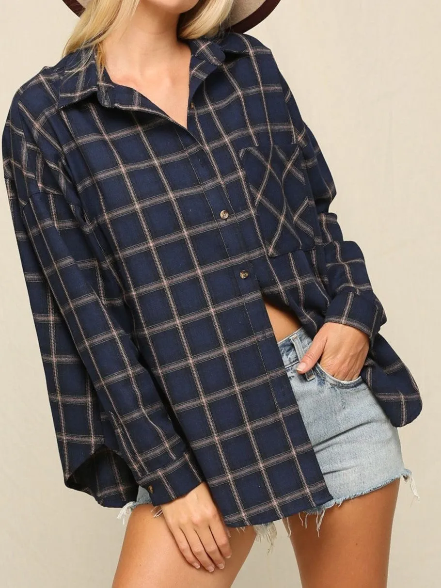 27 Nash Oversized Plaid Button Down