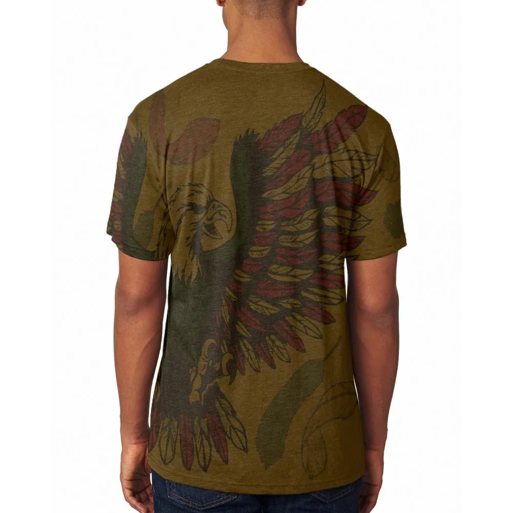 4th of July Patriotic Eagle Feathers Mens Soft T Shirt