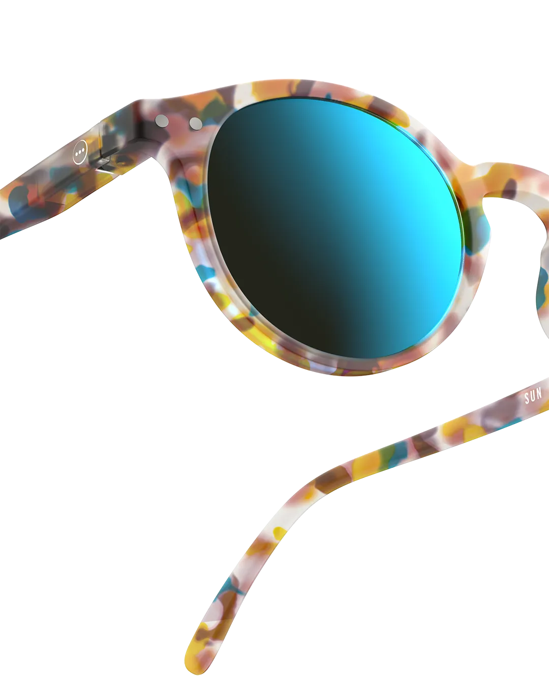 Adult sunglasses | #H Blue Tortoise Blue Mirror Lenses