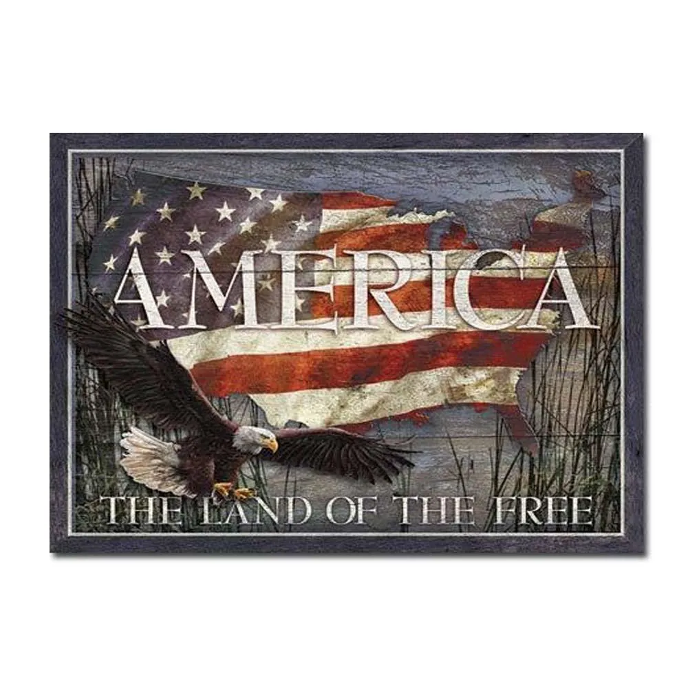 America - Land of Free Tin Sign