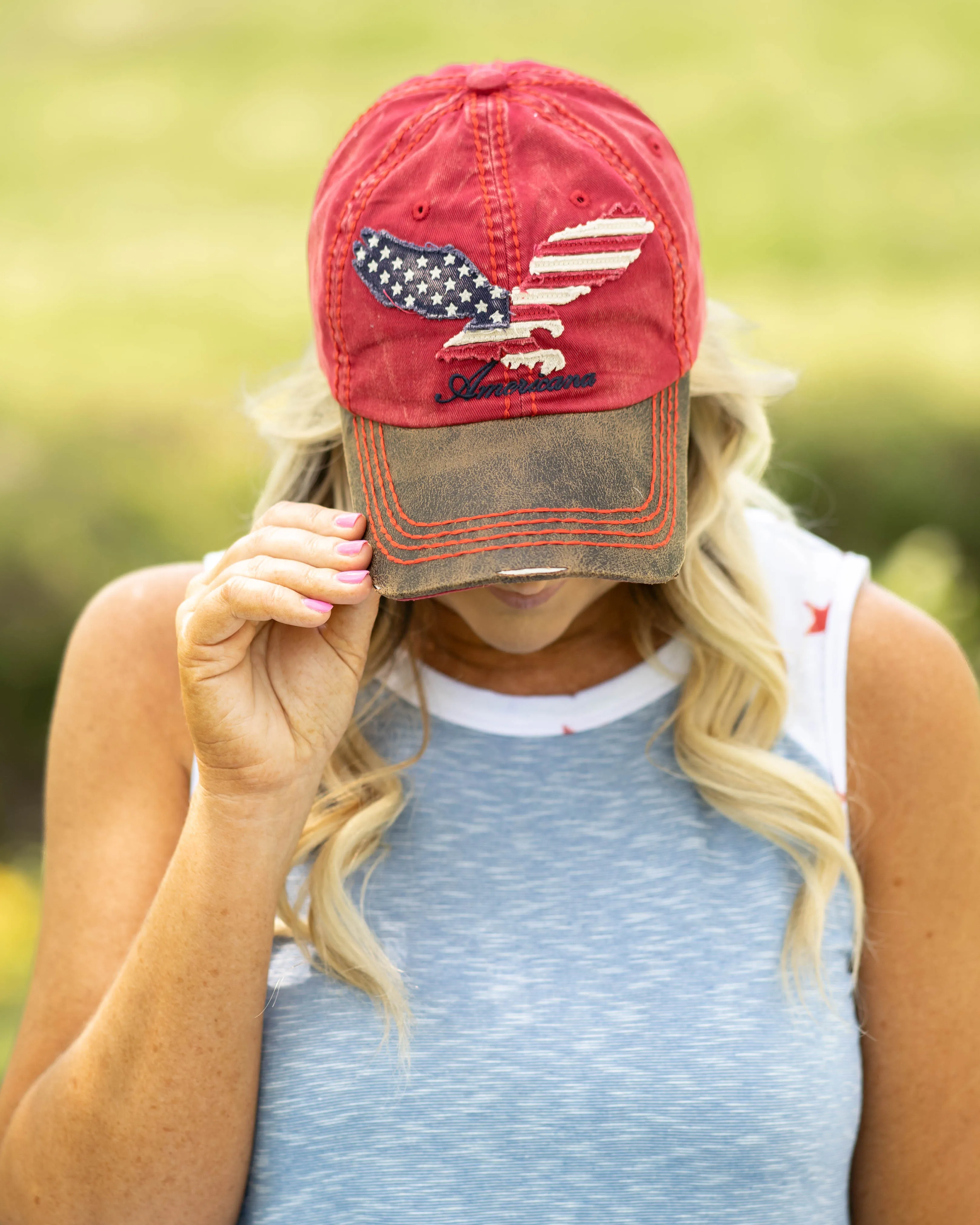 American Eagle Hat - Red