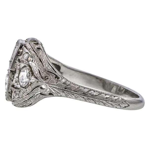 Art Deco Diamond Ring, Old European 0.35ctw.