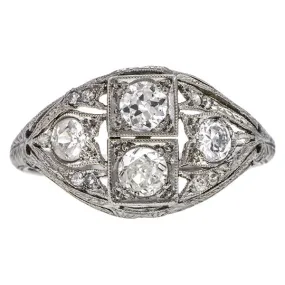 Art Deco Diamond Ring, Old European 0.35ctw.