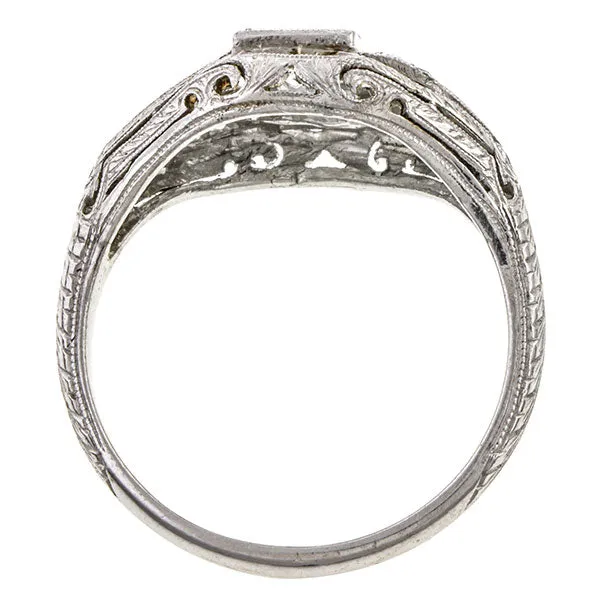 Art Deco Diamond Ring, Old European 0.35ctw.