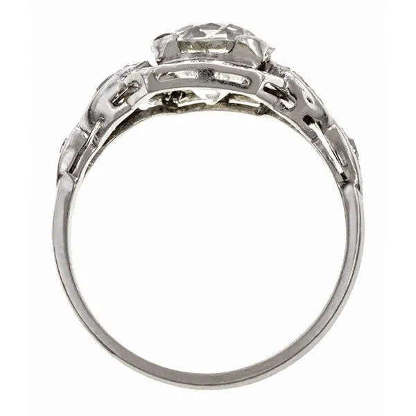 Art Deco Engagement Ring, Old Euro 1.71ct.