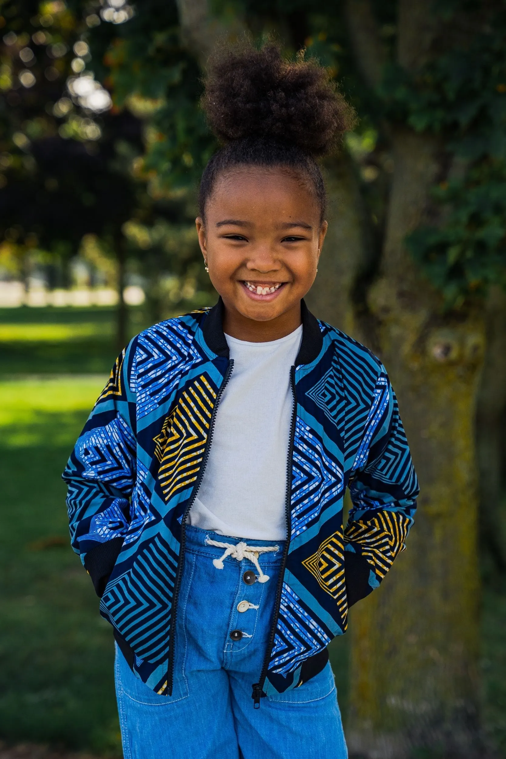 BAKARI AFRICAN PRINT UNISEX KIDS' BOMBER JACKET