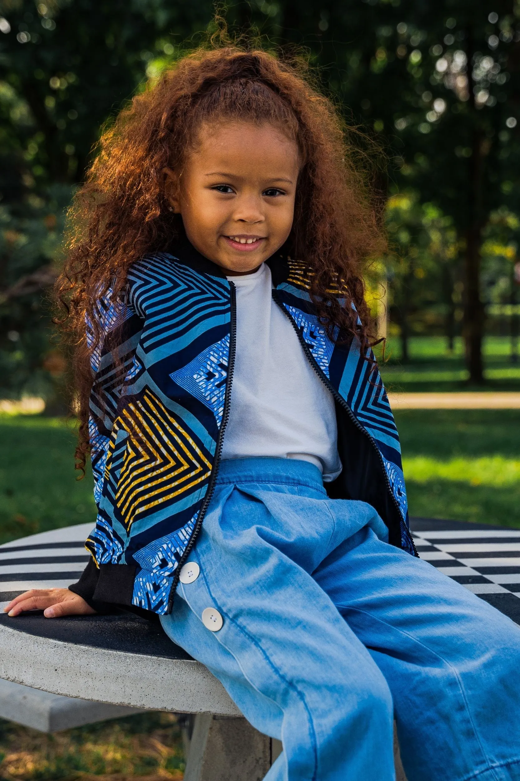 BAKARI AFRICAN PRINT UNISEX KIDS' BOMBER JACKET