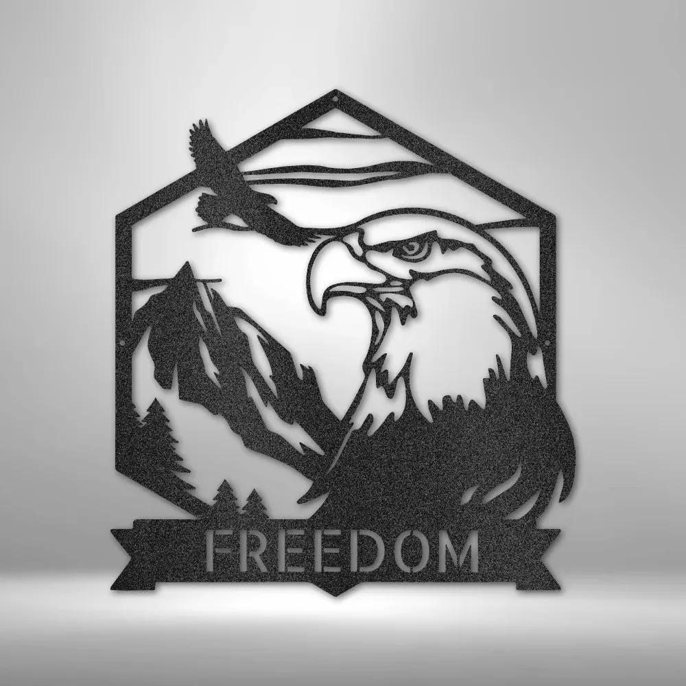 Bald Eagle Mountains Monogram - Custom Steel Sign