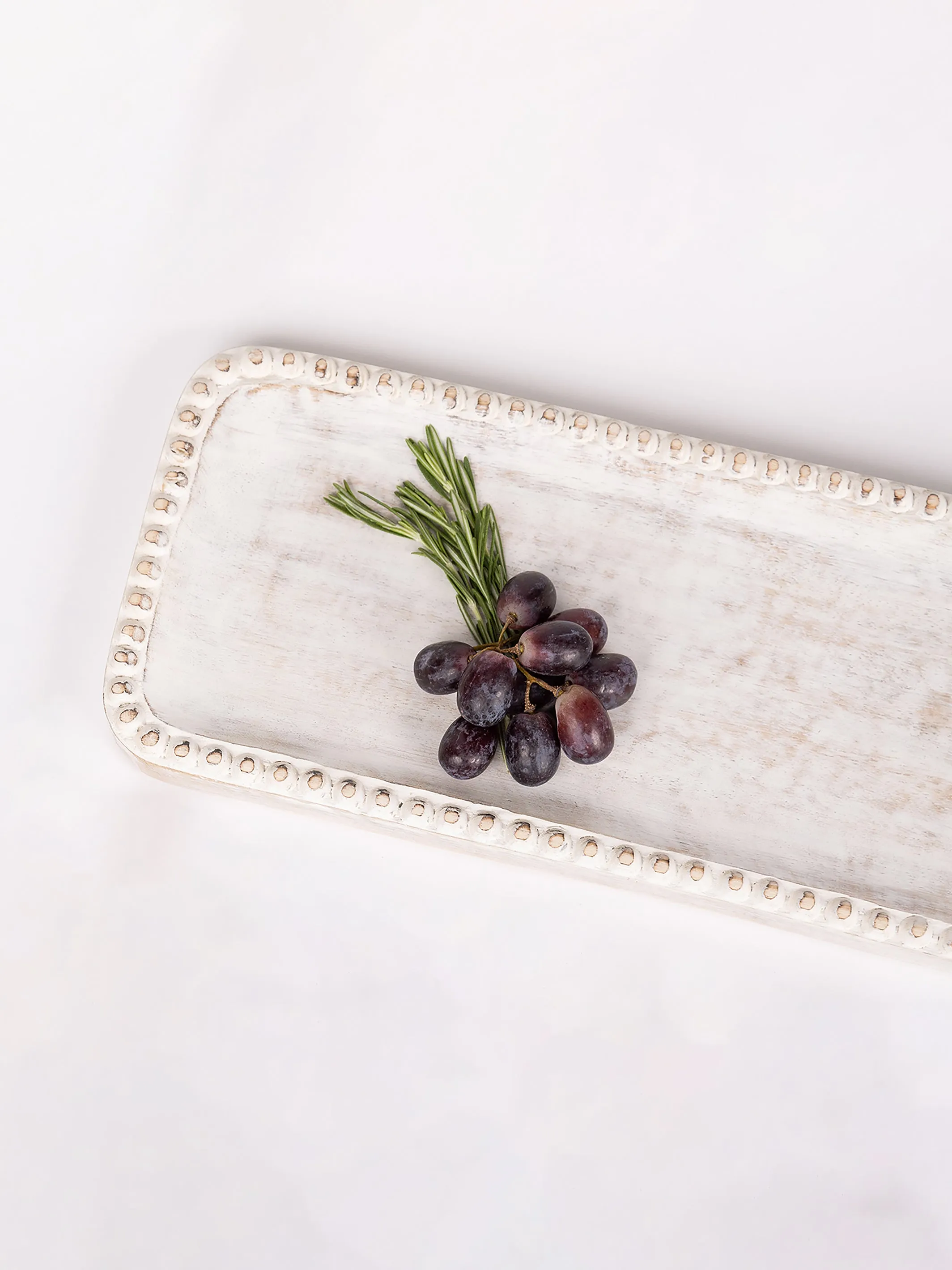 Beaded Edge Tray | Whitewash