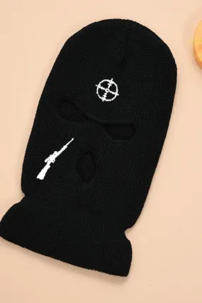 Black Rifle Target Embroidery 3 Holes Ski Mask