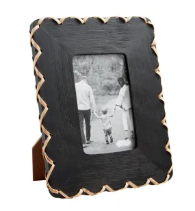 Black Wood Woven Edge Frame