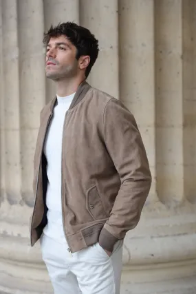 Blouson Liam en cuir de chèvre - Taupe