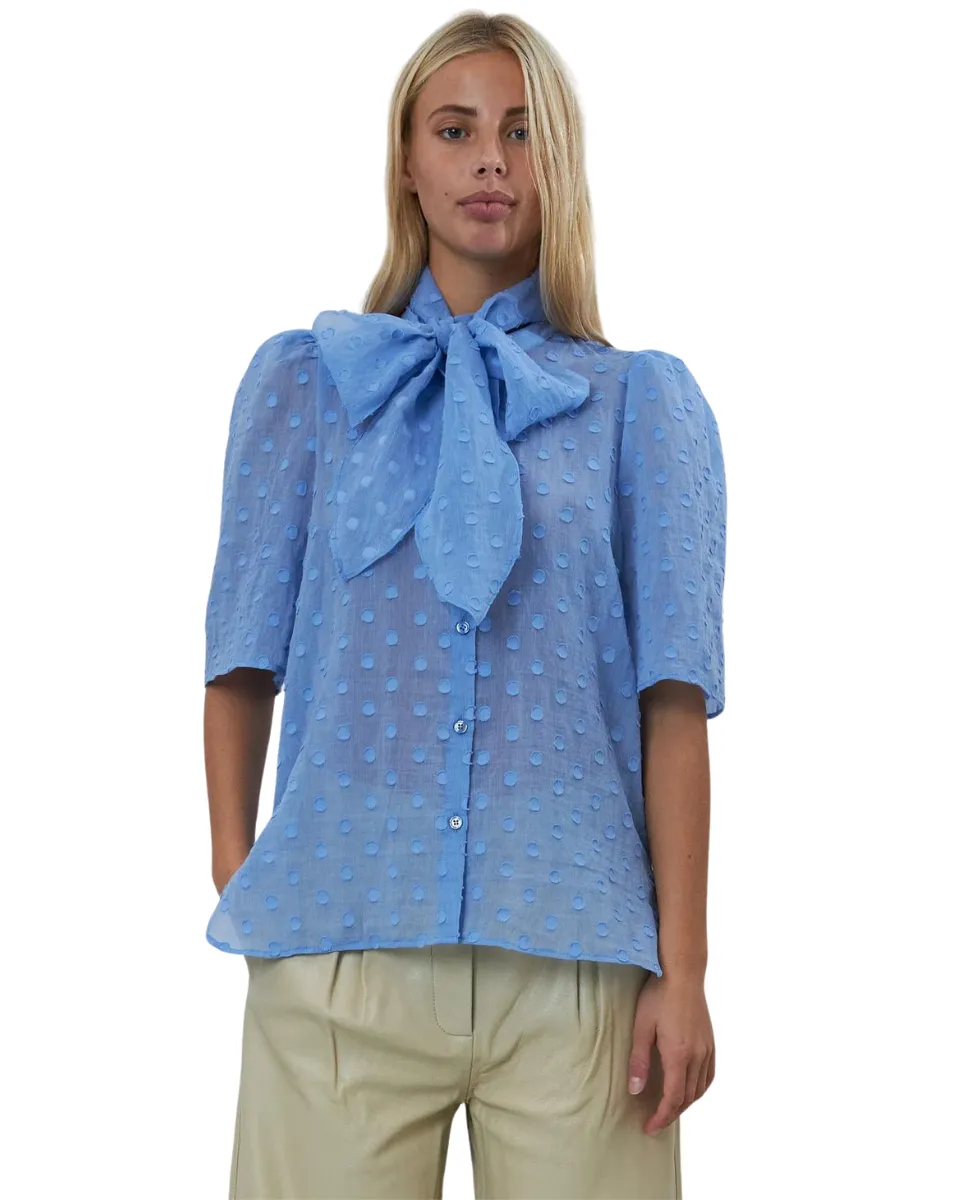 Bow Shirt Summer Blue