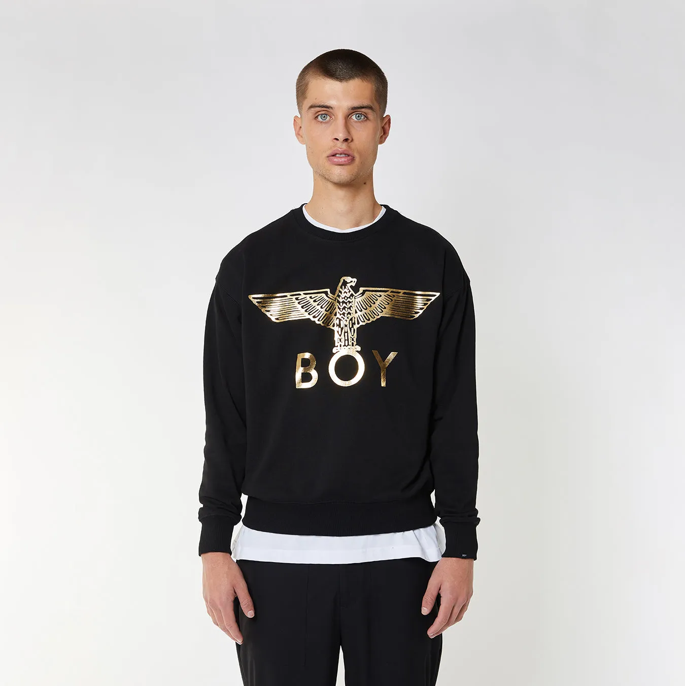 BOY EAGLE SWEATSHIRT - BLACK/GOLD