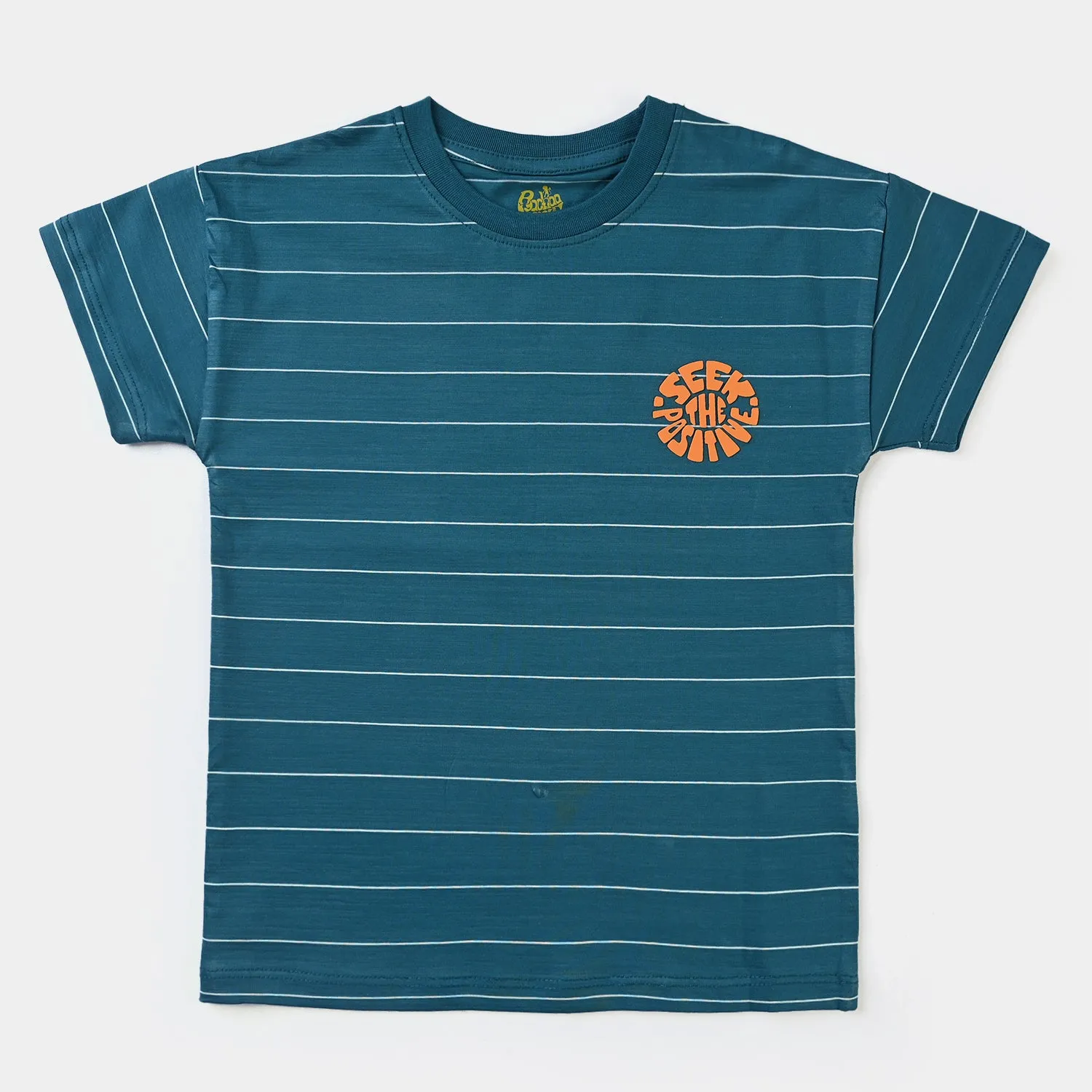 Boys Cotton Jersey T-Shirt H/S Seek The Positive-Fjord Blue