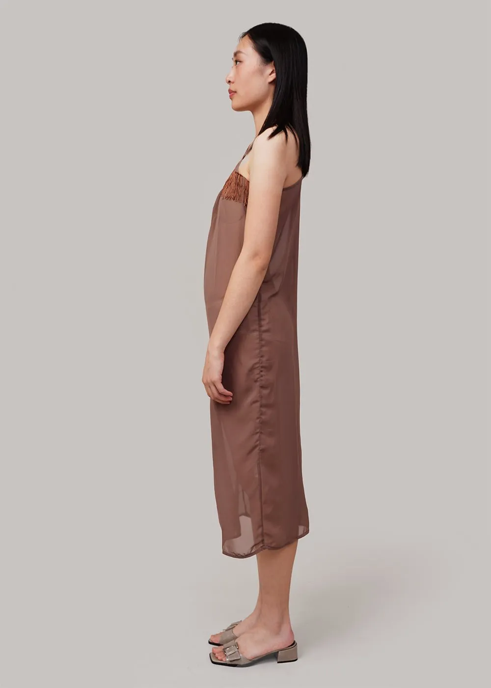 Elegant Brown Disa Strap Dress for Women - Chic Summer Fashion