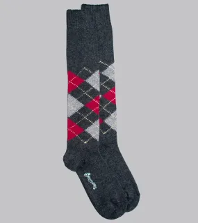 Bryceland's Argyle Cashmere-blend Socks Charcoal