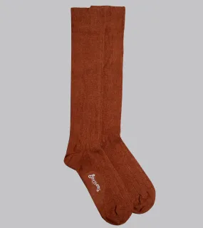 Bryceland's Wide-Rib Cashmere-blend Socks Caramel