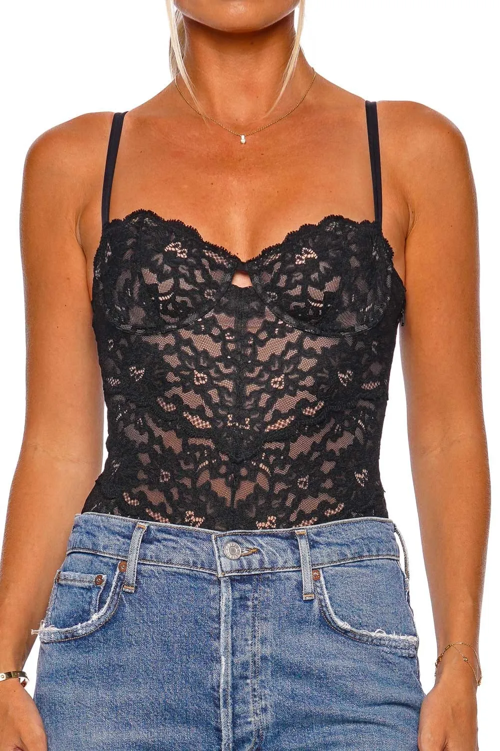 Charlotte Black Lace Balconette Bodysuit