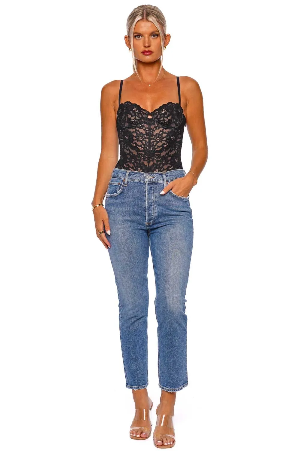 Charlotte Black Lace Balconette Bodysuit