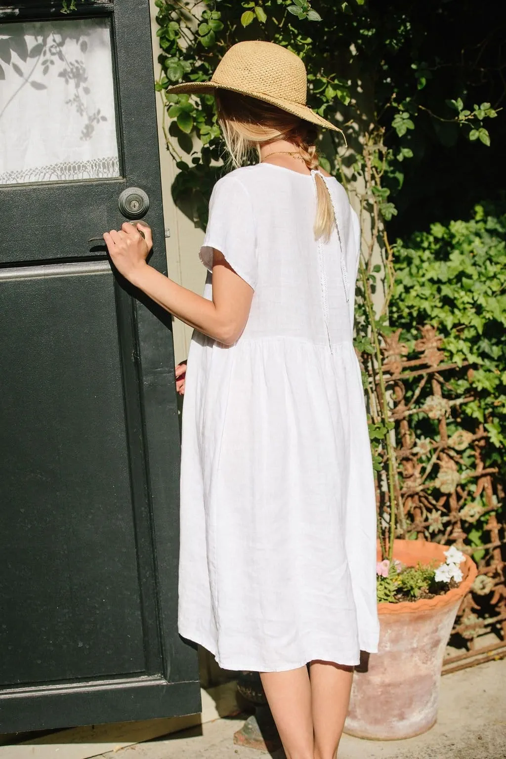 Charlotte Linen Dress - White Linen