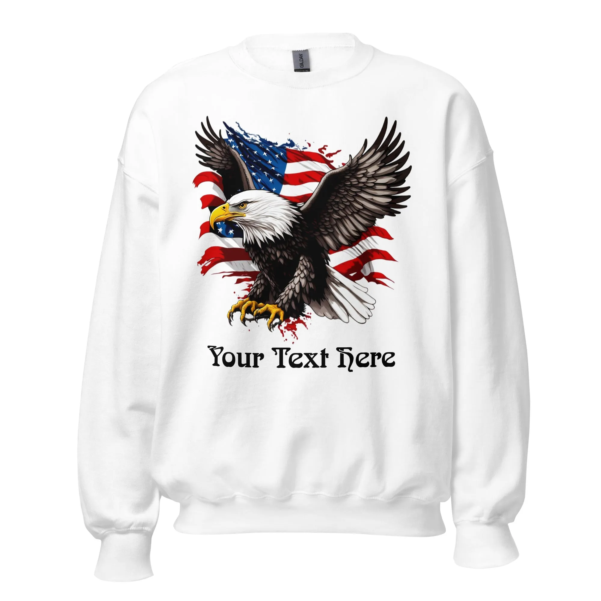 Customizable Sweatshirt With Flying Eagle Print