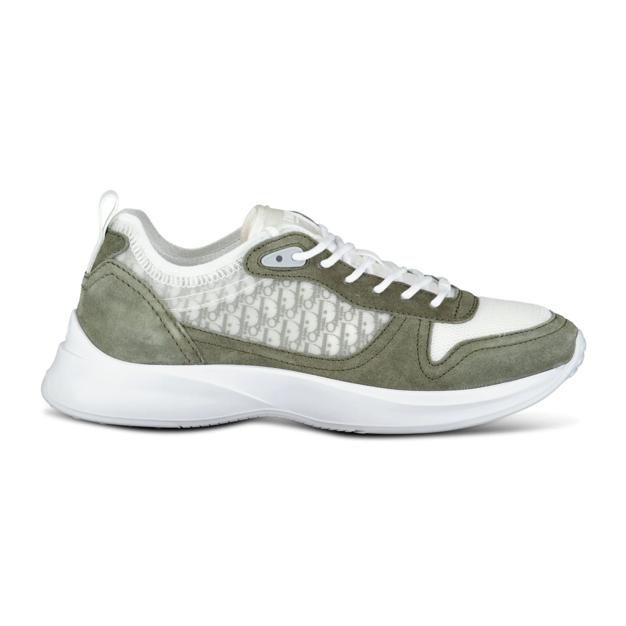 Mens Dior B25 Luxurious White & Green Suede Trainers