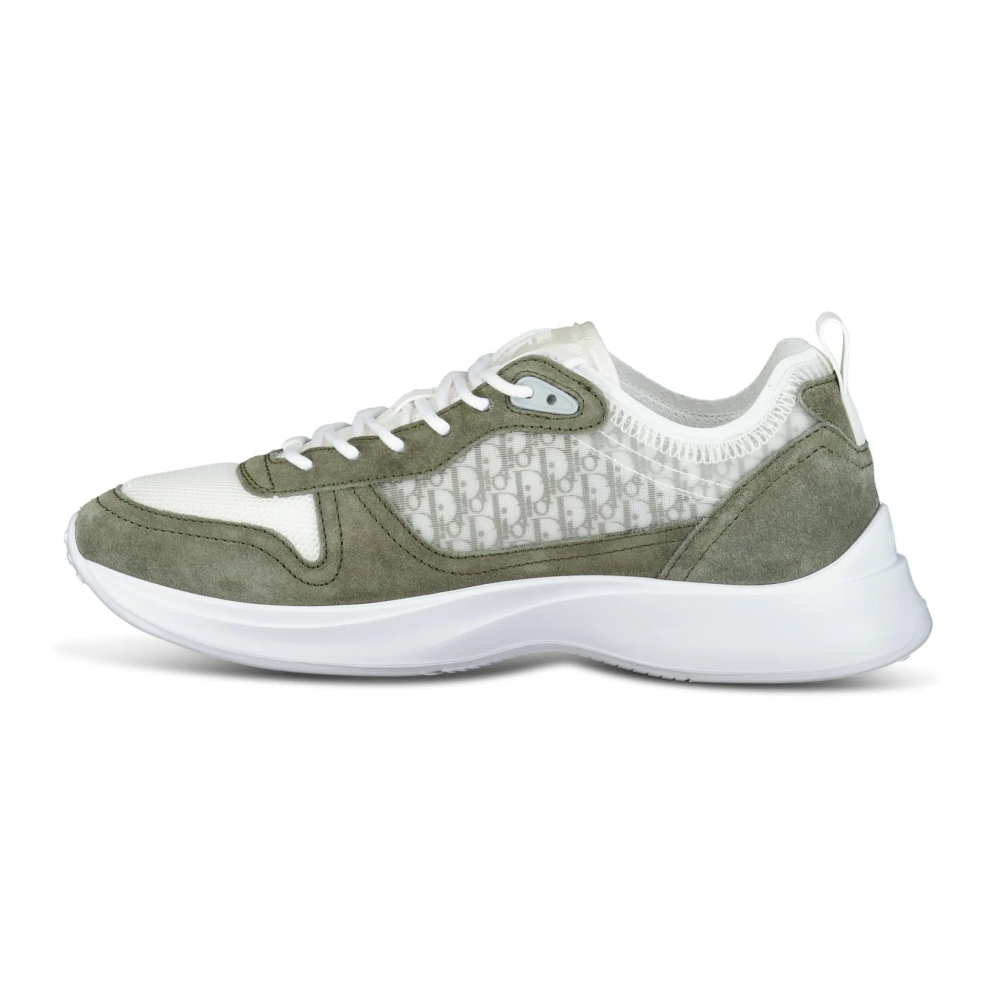 Mens Dior B25 Luxurious White & Green Suede Trainers