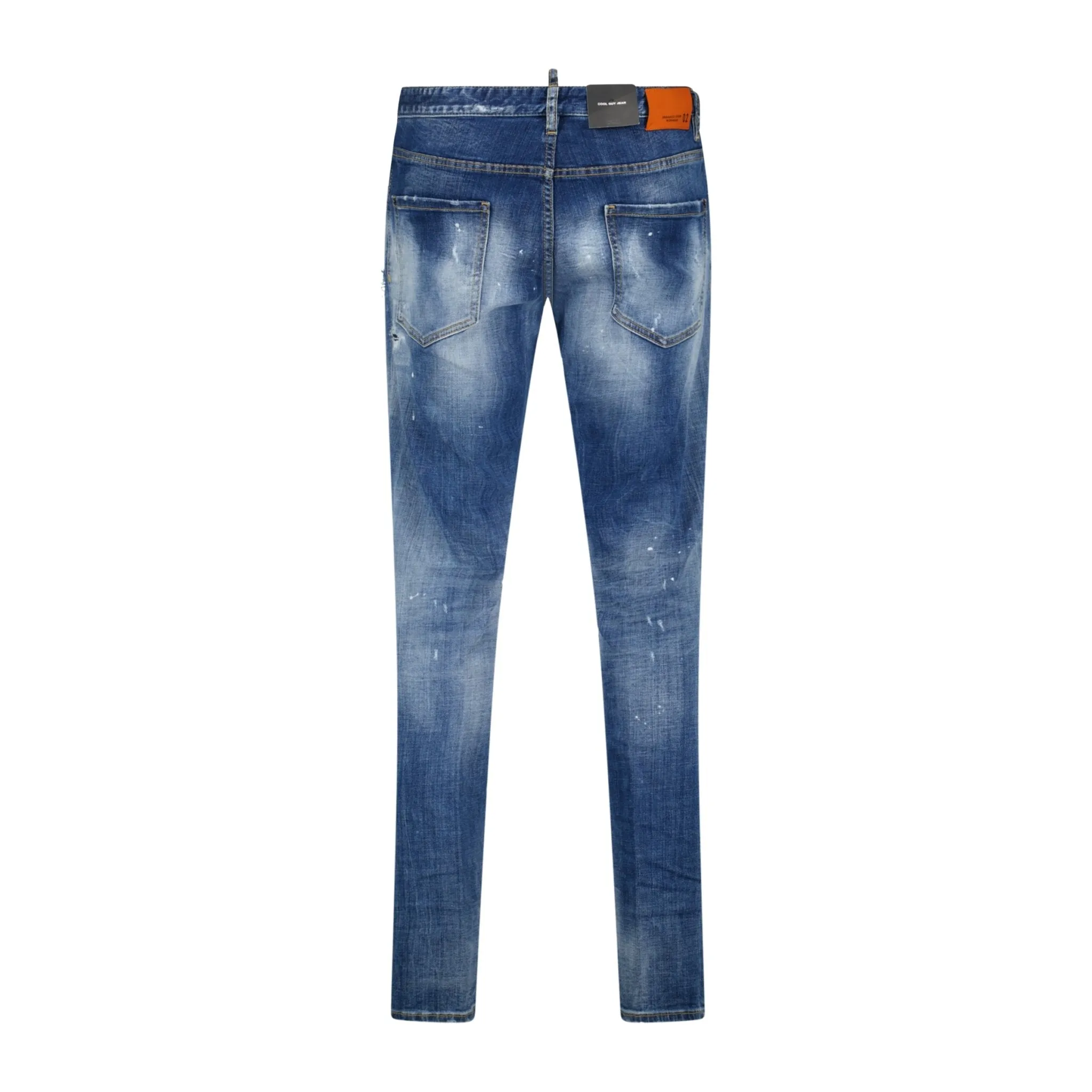 DSQUARED2 'COOL GUY' ORANGE LOGO SLIM FIT JEANS BLUE