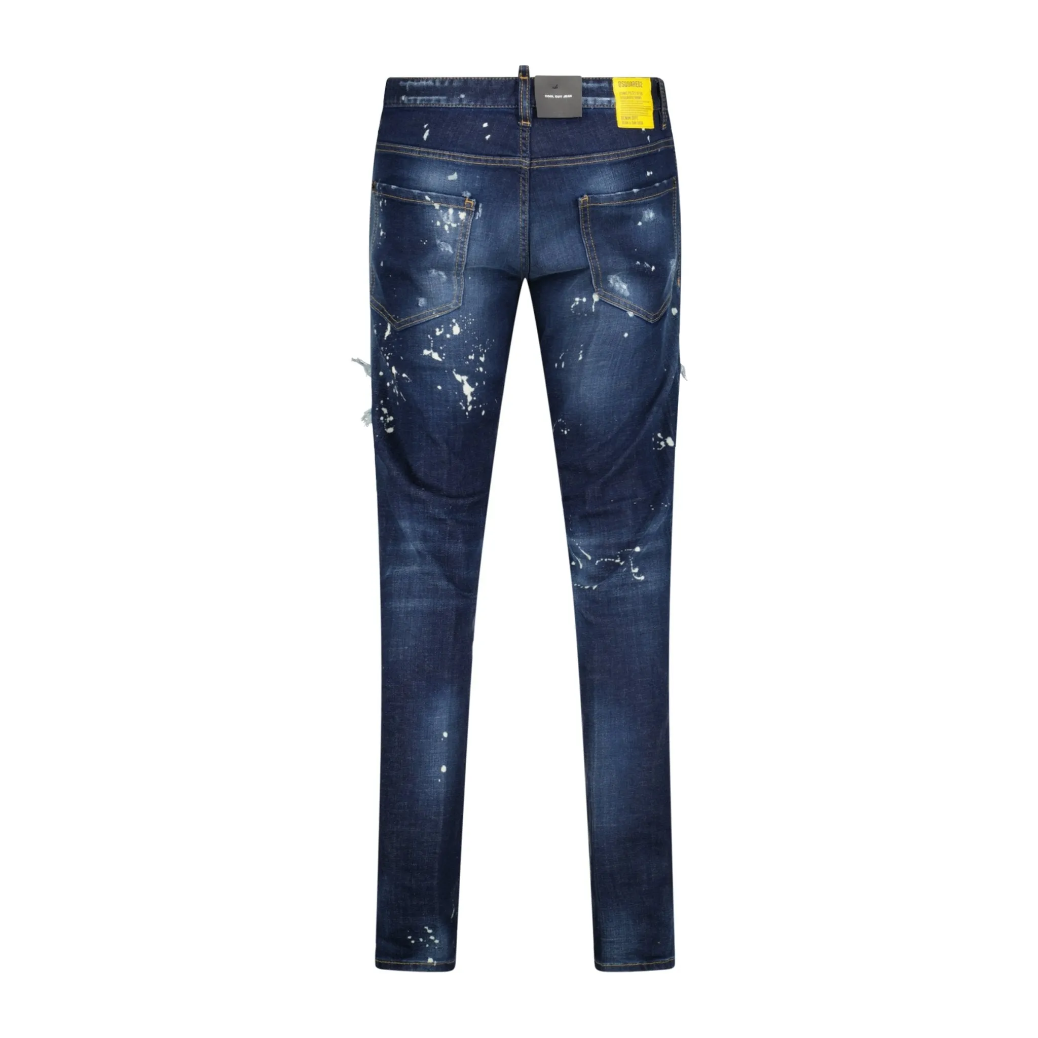 DSQUARED2 'COOL GUY' YELLOW LOGO SLIM FIT JEANS BLUE