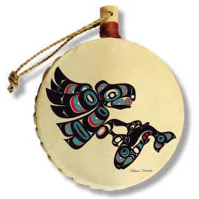 Eagle & Salmon - Holiday Drum Ornament