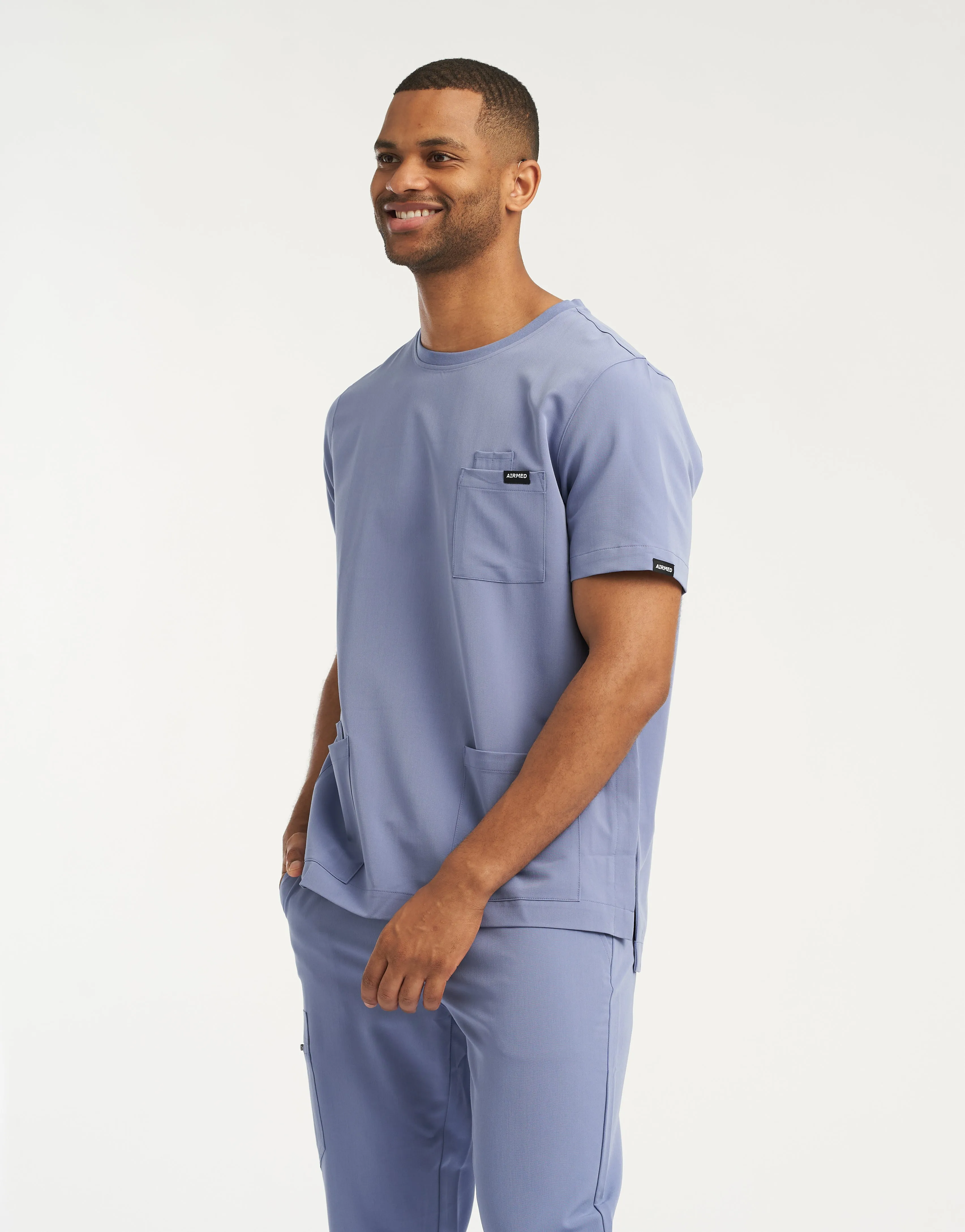 Essential Crewneck Scrub Top - Nova Blue