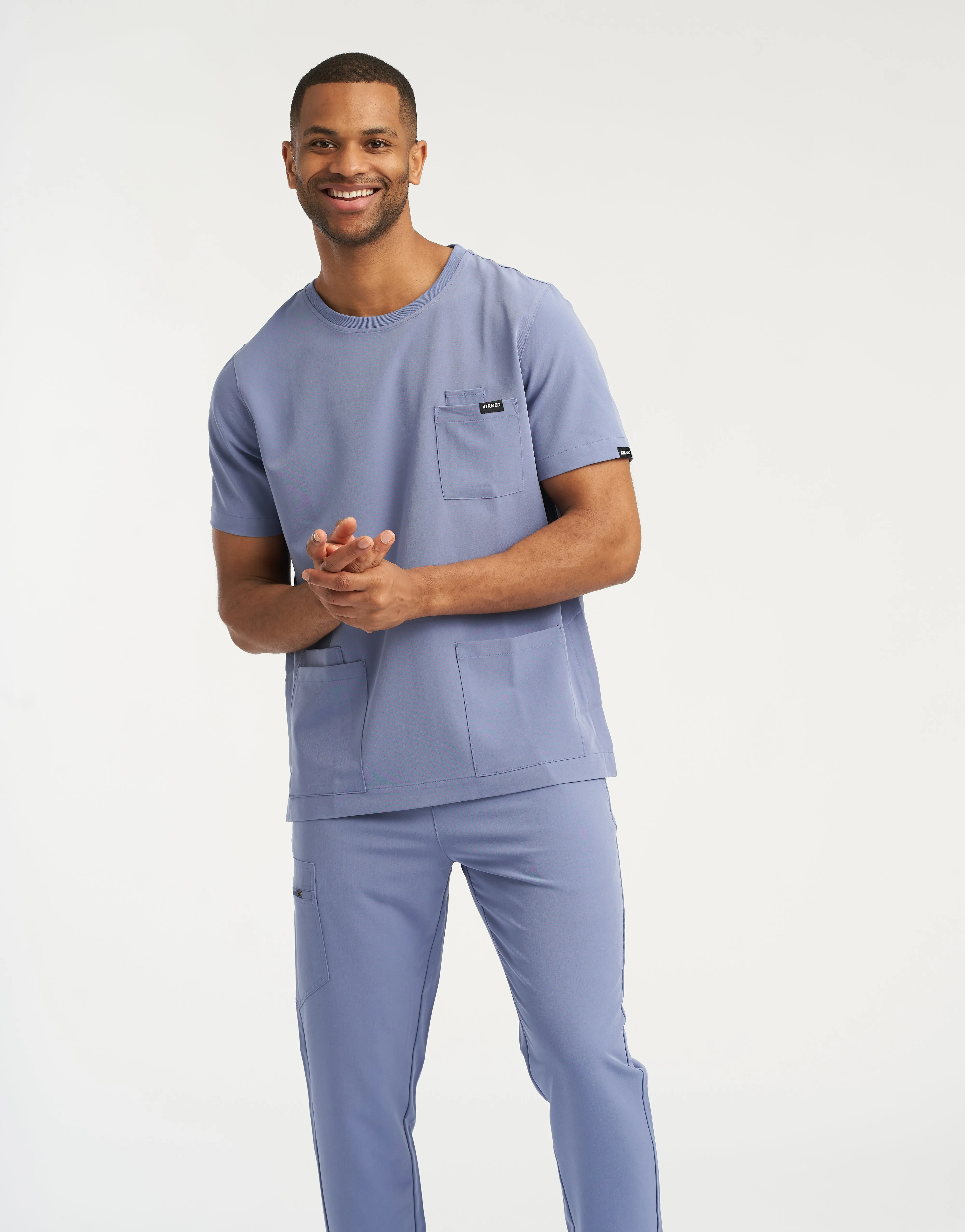 Essential Crewneck Scrub Top - Nova Blue