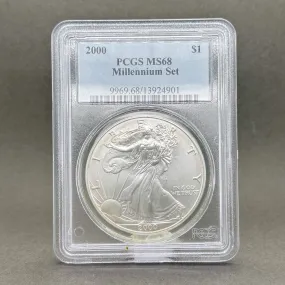 Estate 0.999 Fine Silver 2000 American Eagle $1 PCGS MS68 Dollar Coin