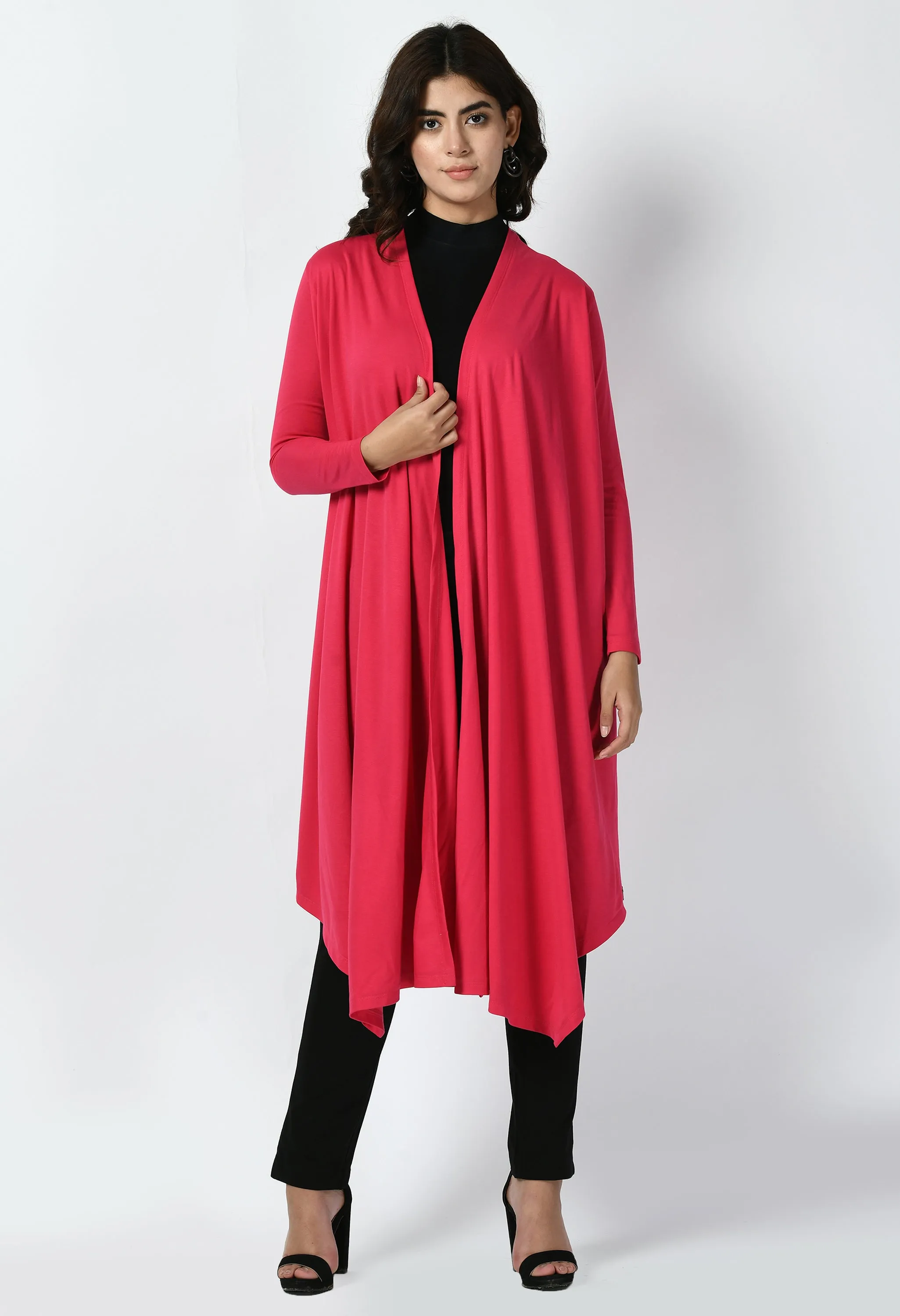 Exude Supreme Longline Shrug (Hot Pink)