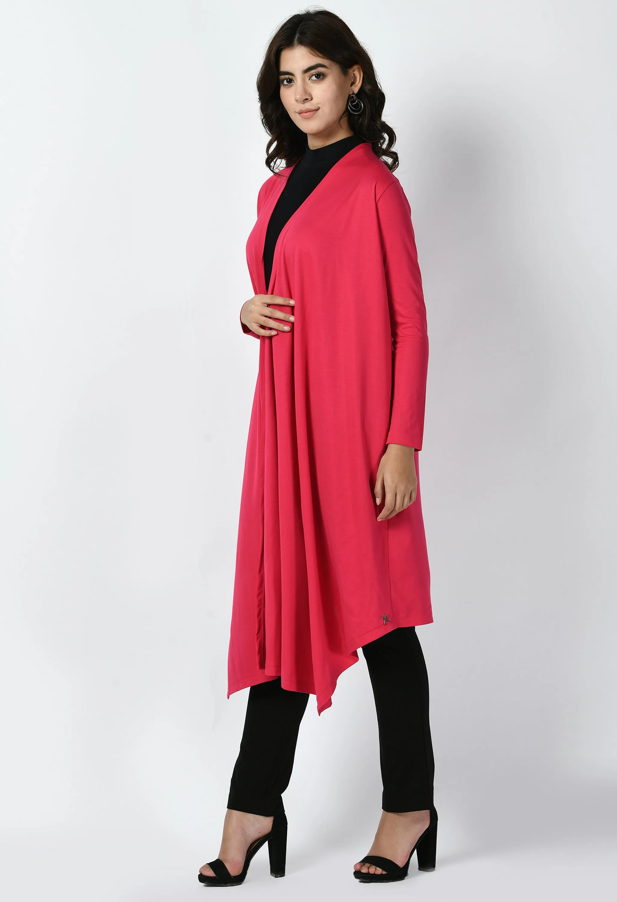 Exude Supreme Longline Shrug (Hot Pink)