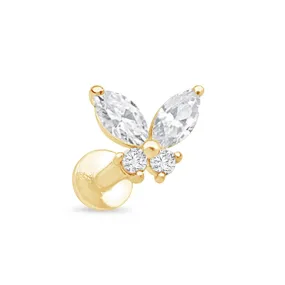 Fluttering Gemstone Butterfly Earring