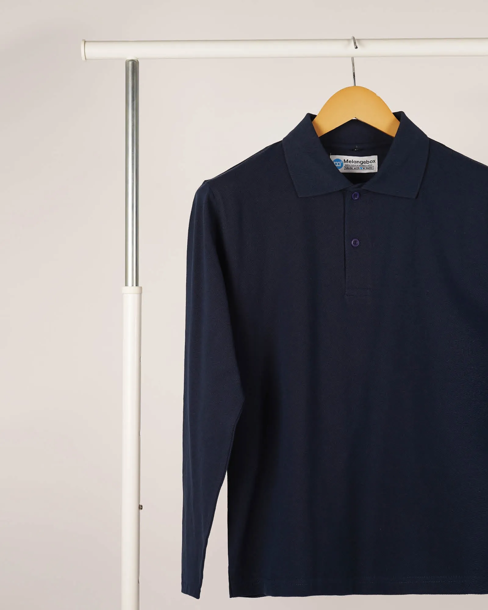 Full Sleeves Polo: Navy Blue