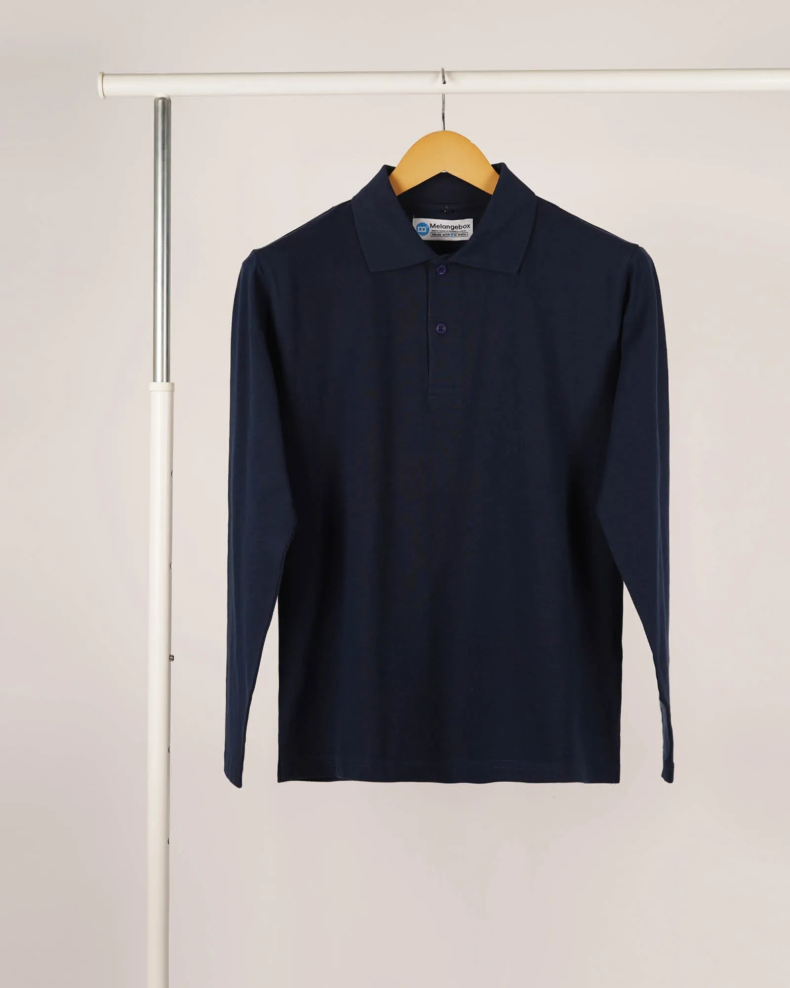 Full Sleeves Polo: Navy Blue