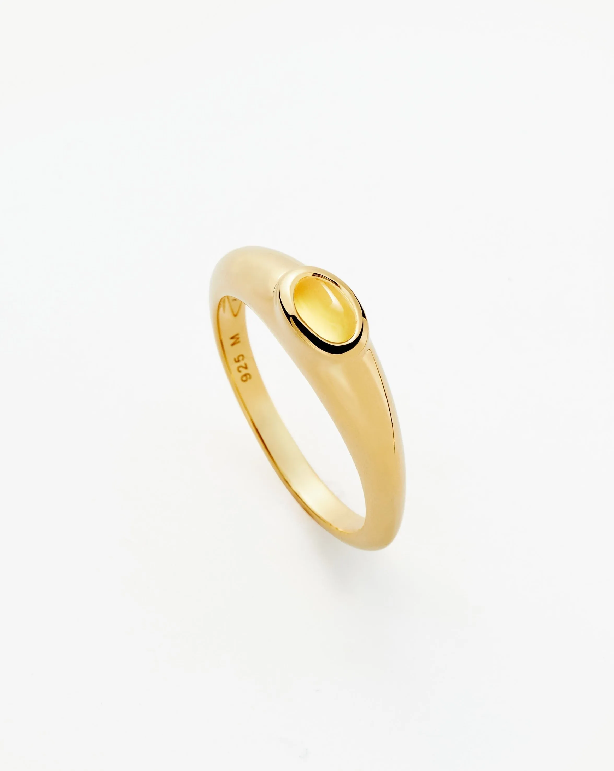 Good Vibes Gemstone Stacking Ring | 18ct Gold Plated Vermeil/Pink Quartz