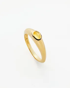 Good Vibes Gemstone Stacking Ring | 18ct Gold Plated Vermeil/Pink Quartz