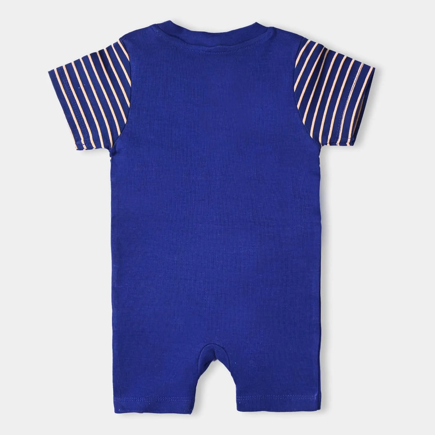 Infant Boys Cotton Interlock Knitted Romper Bear-NAVY