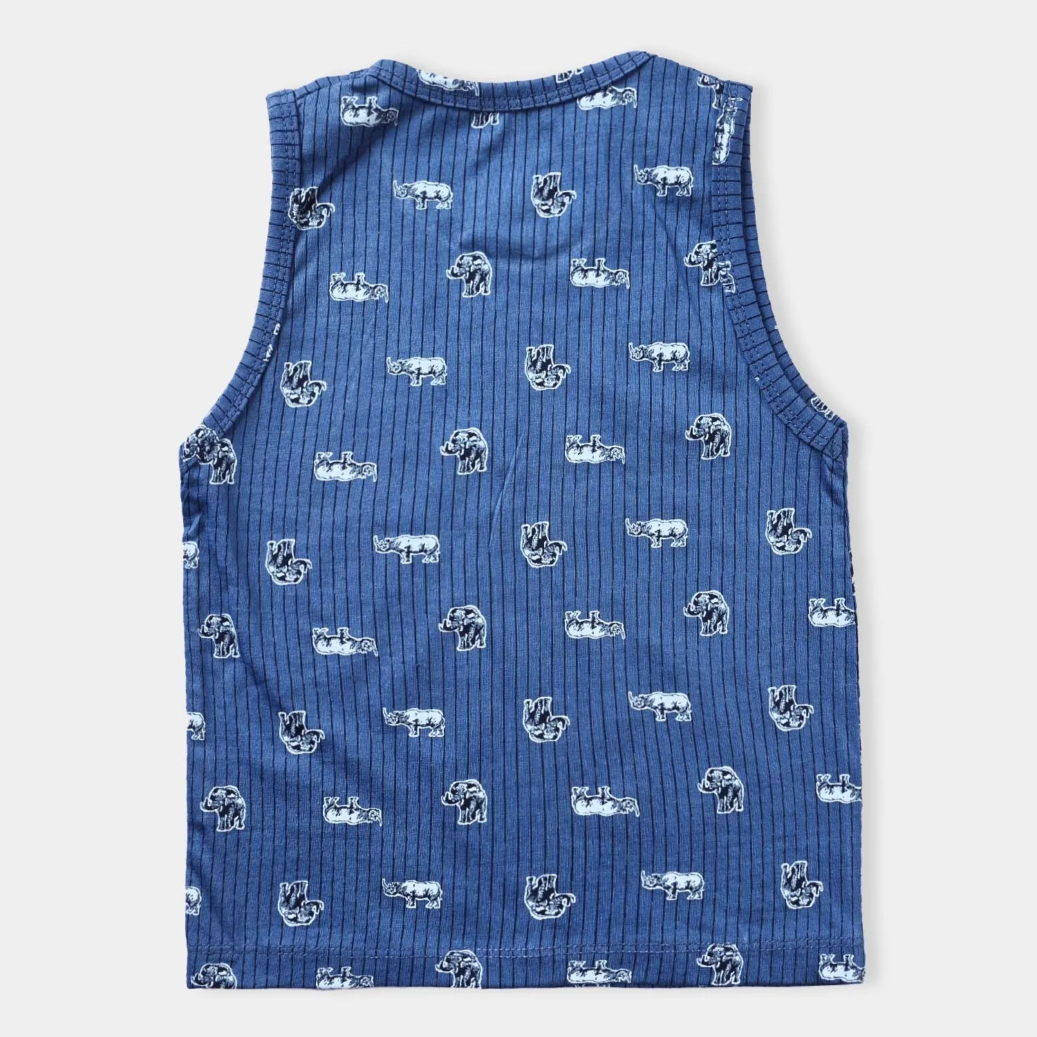 Infant Boys Cotton Jersey Sando Safari-NAVY