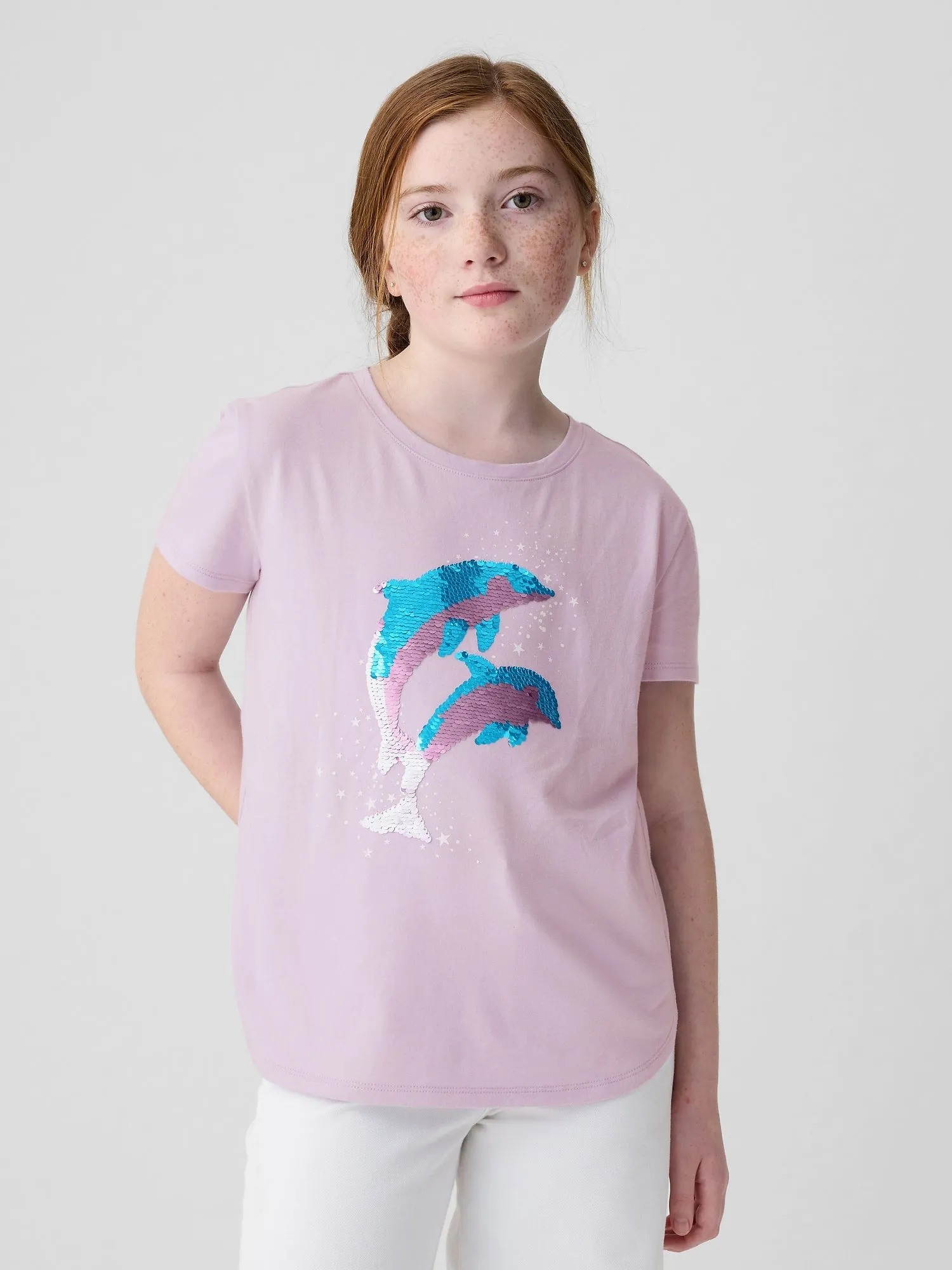 Kids Flippy-Sequin Graphic T-Shirt