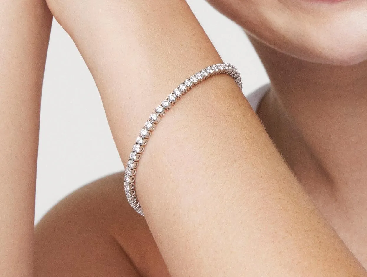 Lab-Grown Diamond Small Tennis Bracelet - G/H color, 6.5 length | White