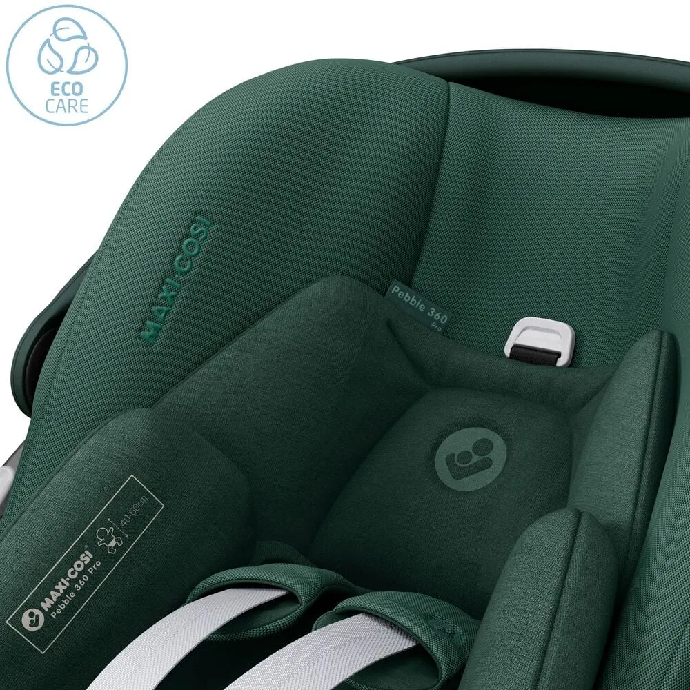 Maxi Cosi Pebble 360 PRO Car Seat and Base - Essential Green