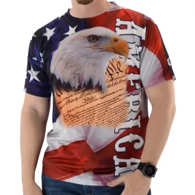 Men's America and Eagle Head Sublimated Tee