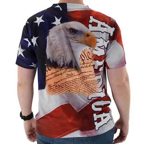 Men's America and Eagle Head Sublimated Tee